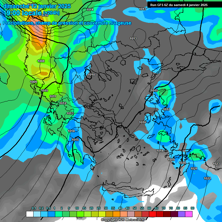 Modele GFS - Carte prvisions 