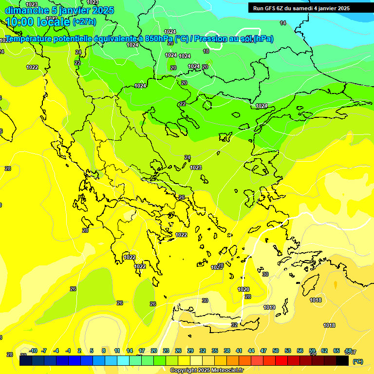 Modele GFS - Carte prvisions 