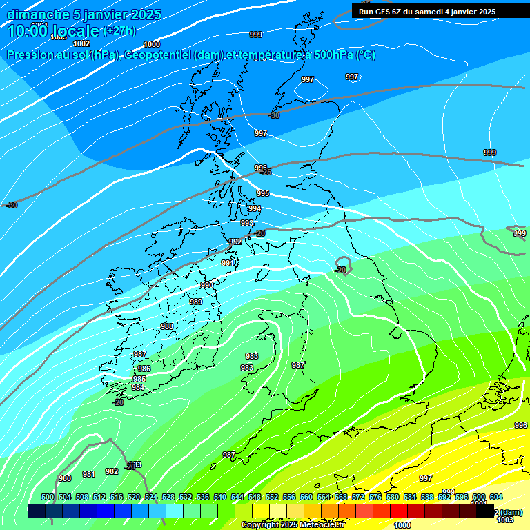 Modele GFS - Carte prvisions 