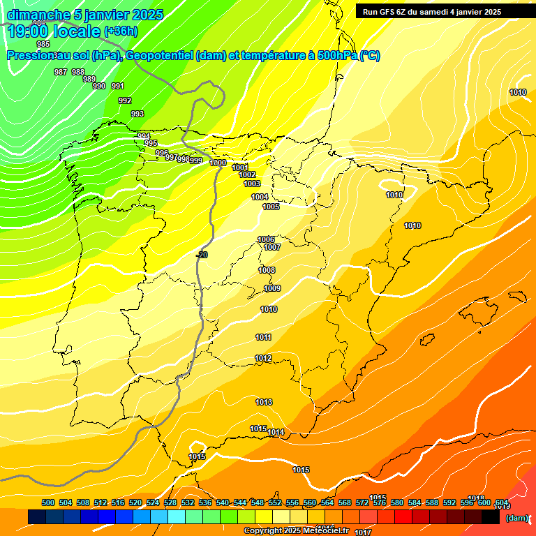 Modele GFS - Carte prvisions 