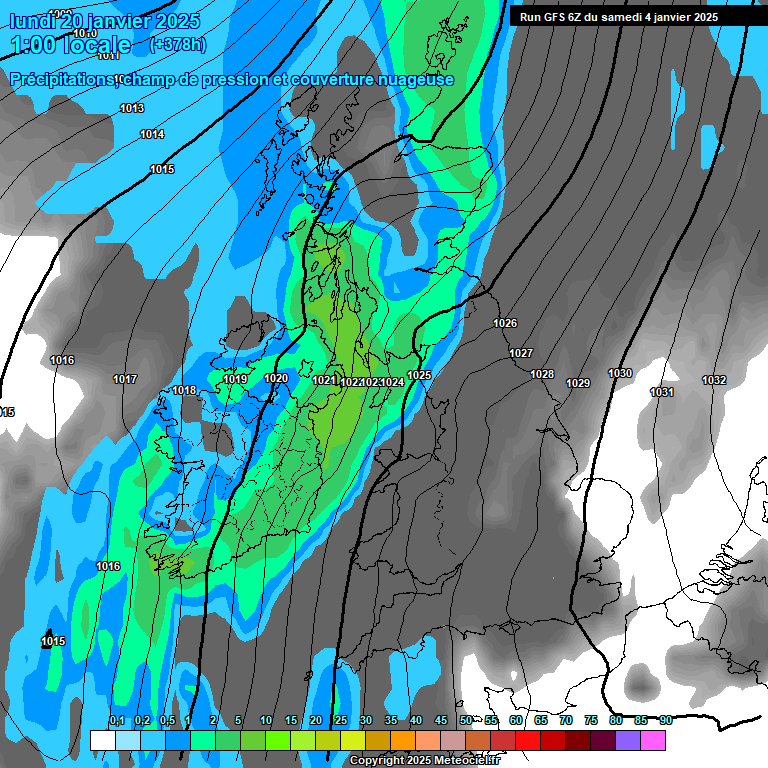 Modele GFS - Carte prvisions 