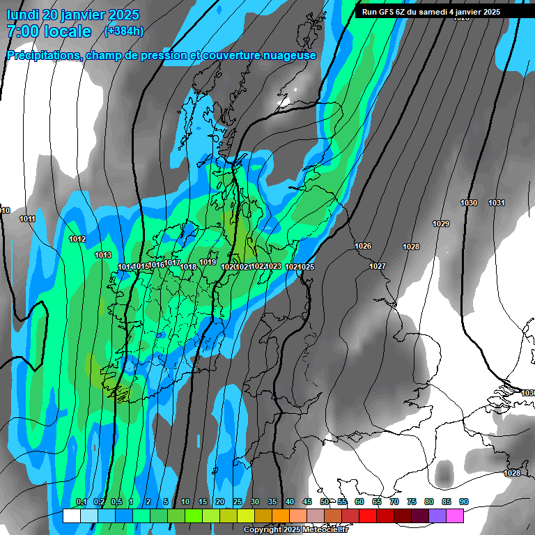 Modele GFS - Carte prvisions 