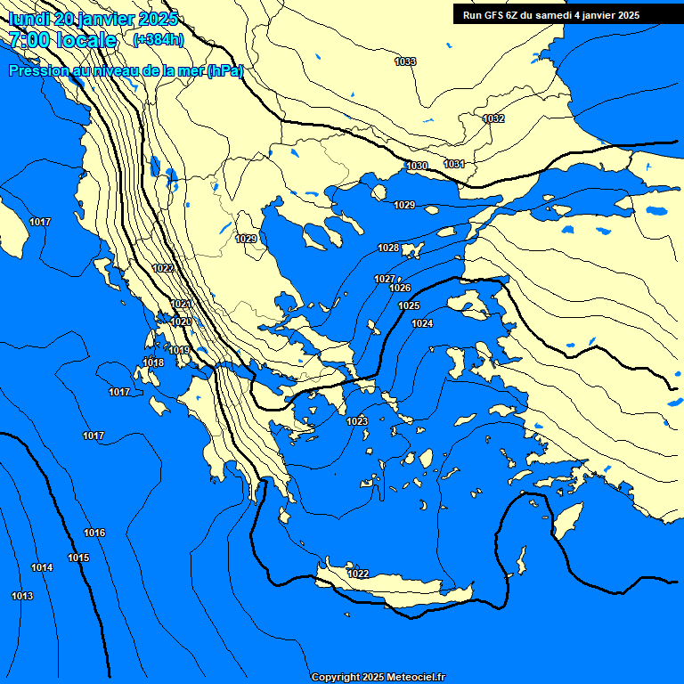 Modele GFS - Carte prvisions 