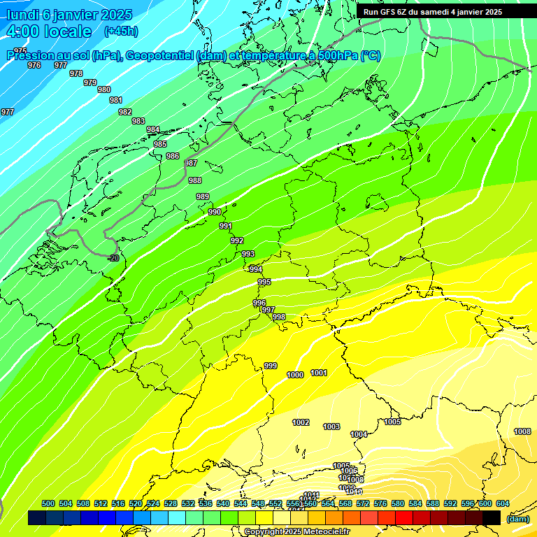 Modele GFS - Carte prvisions 