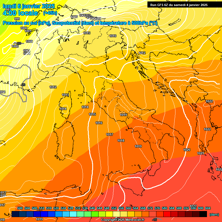 Modele GFS - Carte prvisions 