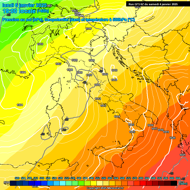 Modele GFS - Carte prvisions 