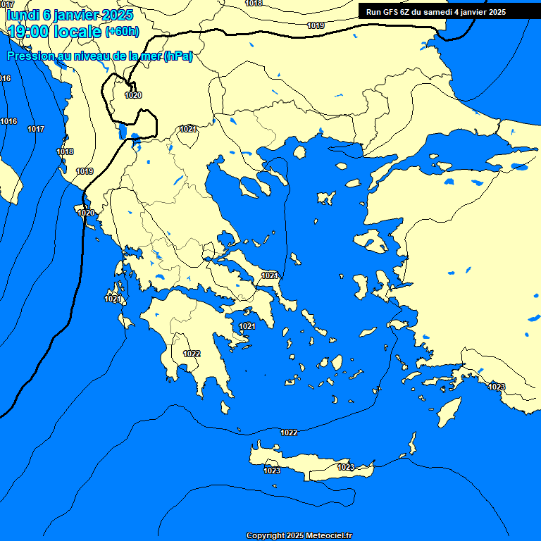 Modele GFS - Carte prvisions 