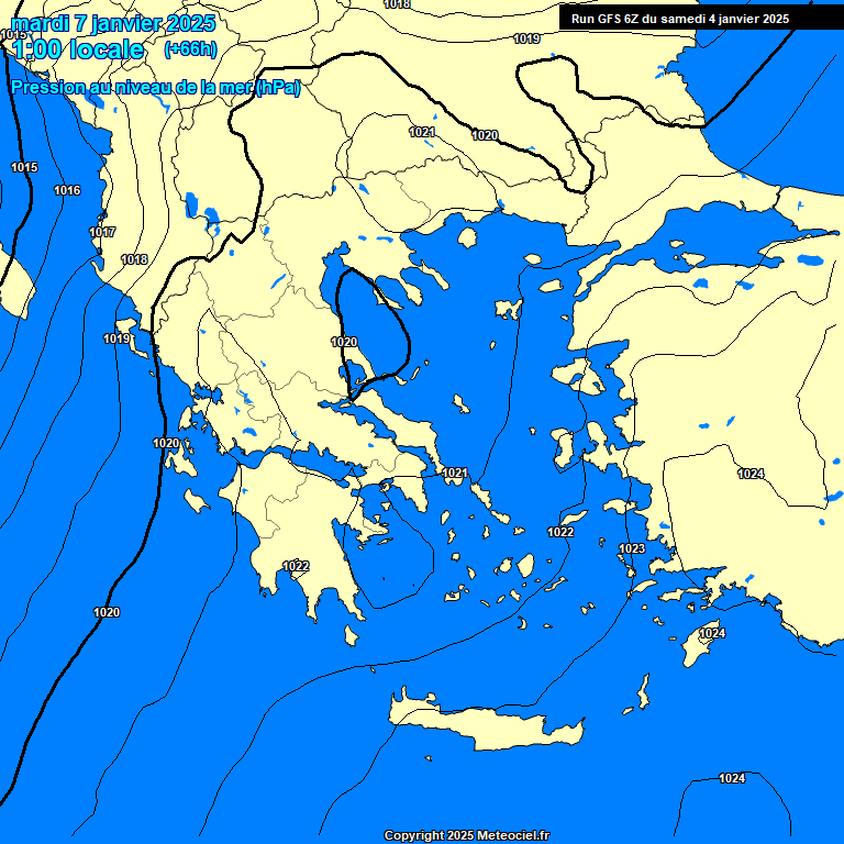 Modele GFS - Carte prvisions 