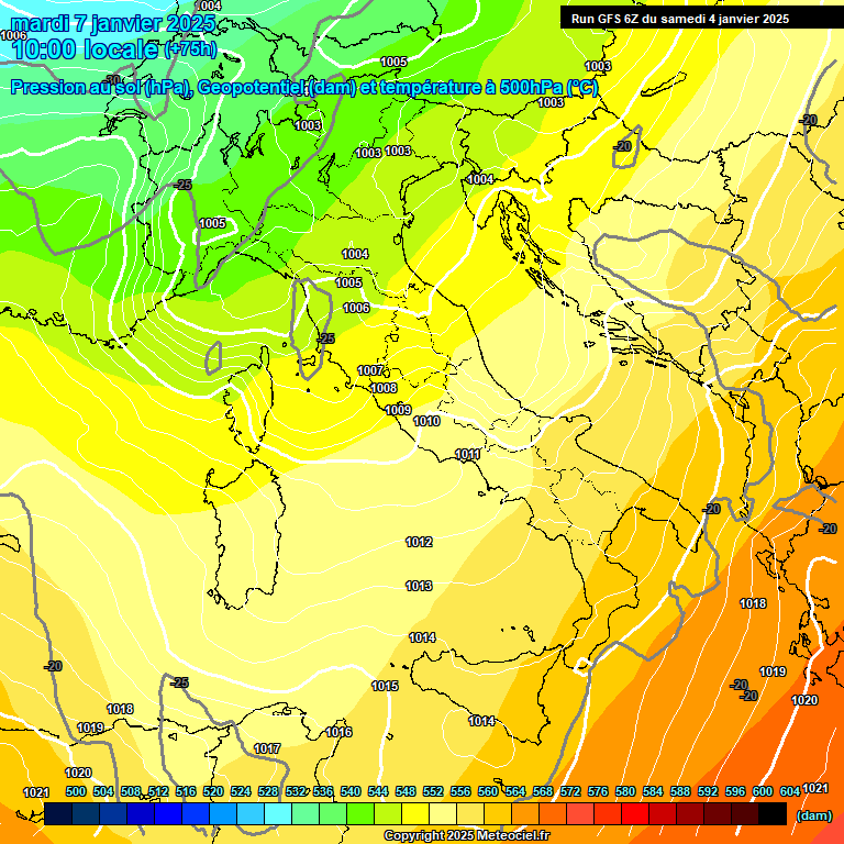 Modele GFS - Carte prvisions 