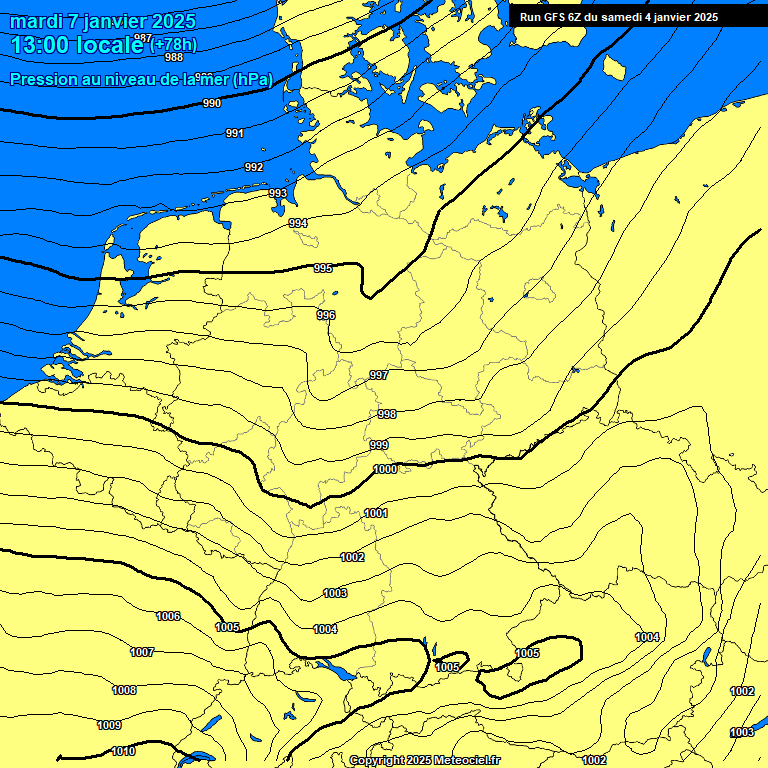 Modele GFS - Carte prvisions 