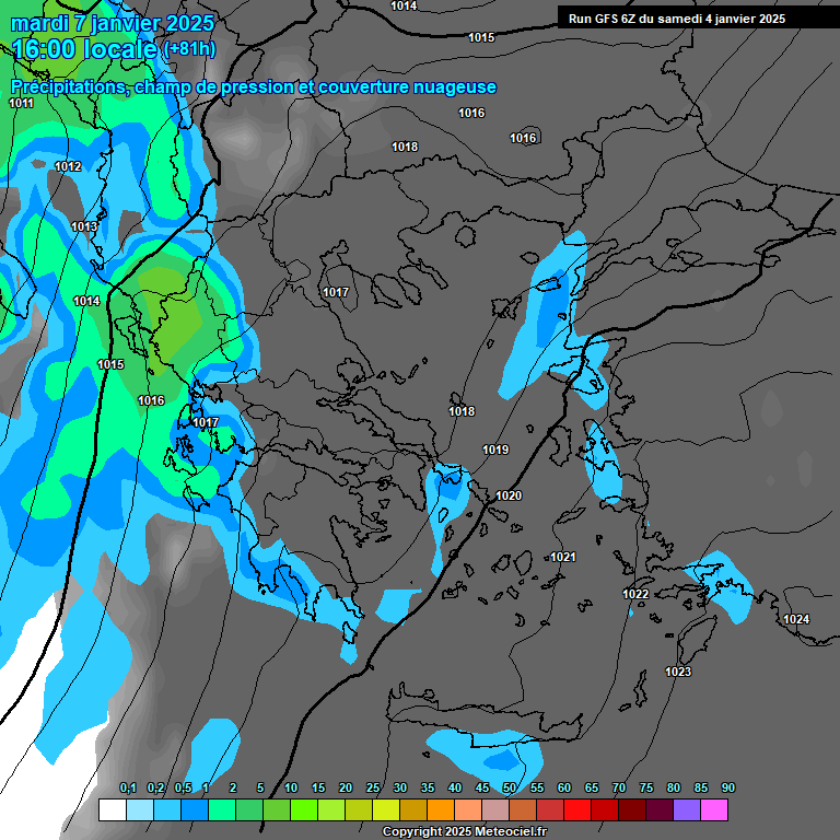 Modele GFS - Carte prvisions 