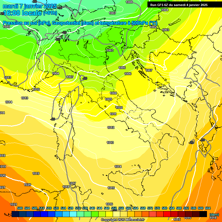 Modele GFS - Carte prvisions 