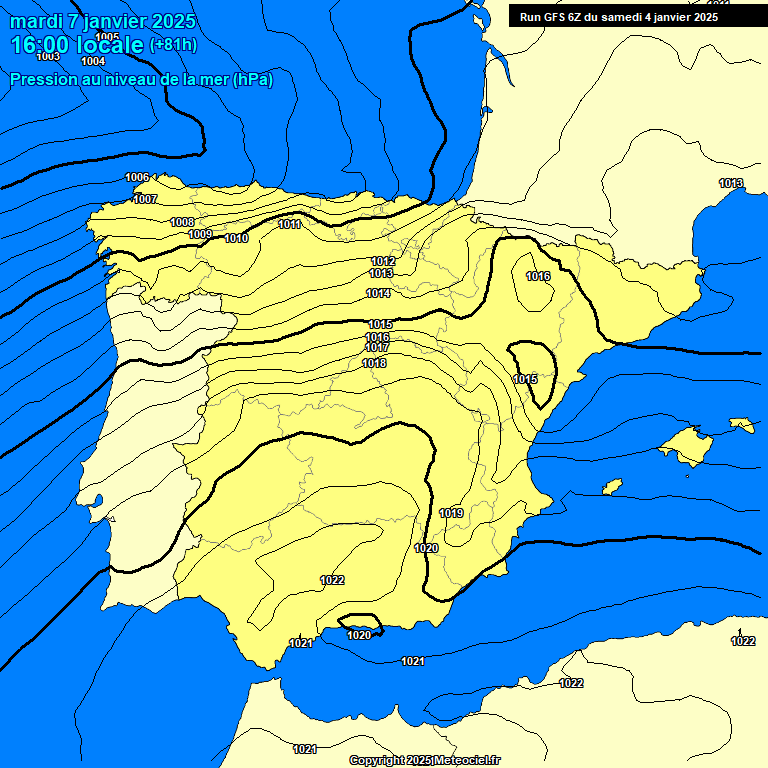 Modele GFS - Carte prvisions 