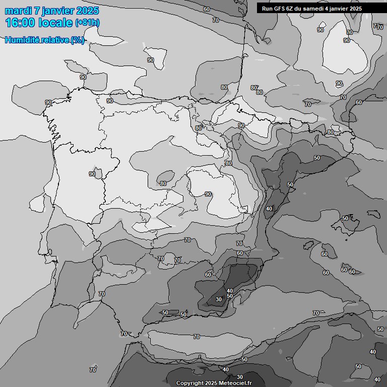 Modele GFS - Carte prvisions 