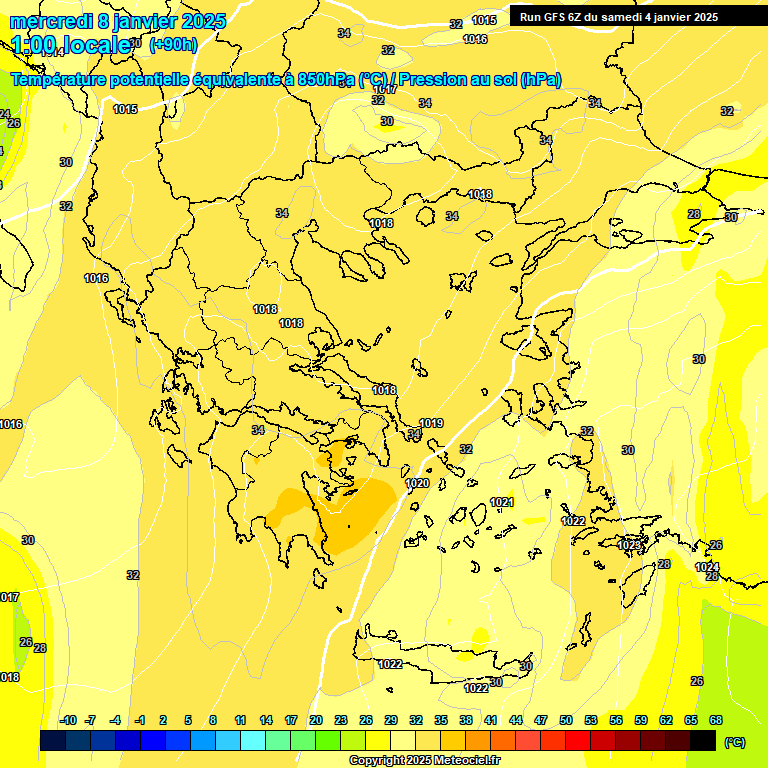 Modele GFS - Carte prvisions 