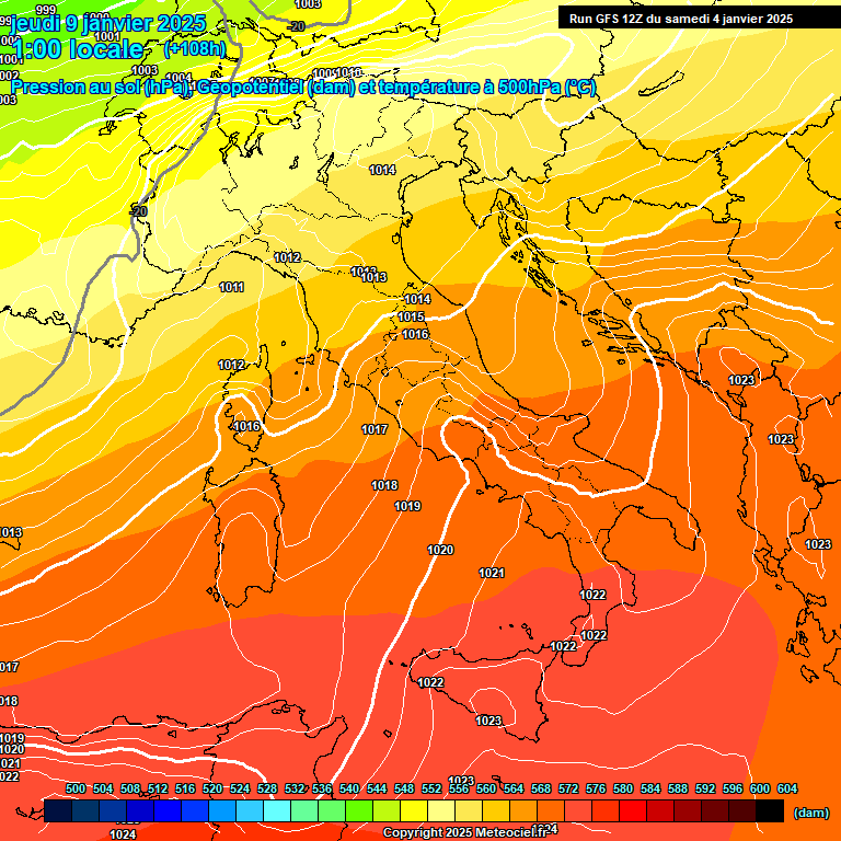 Modele GFS - Carte prvisions 