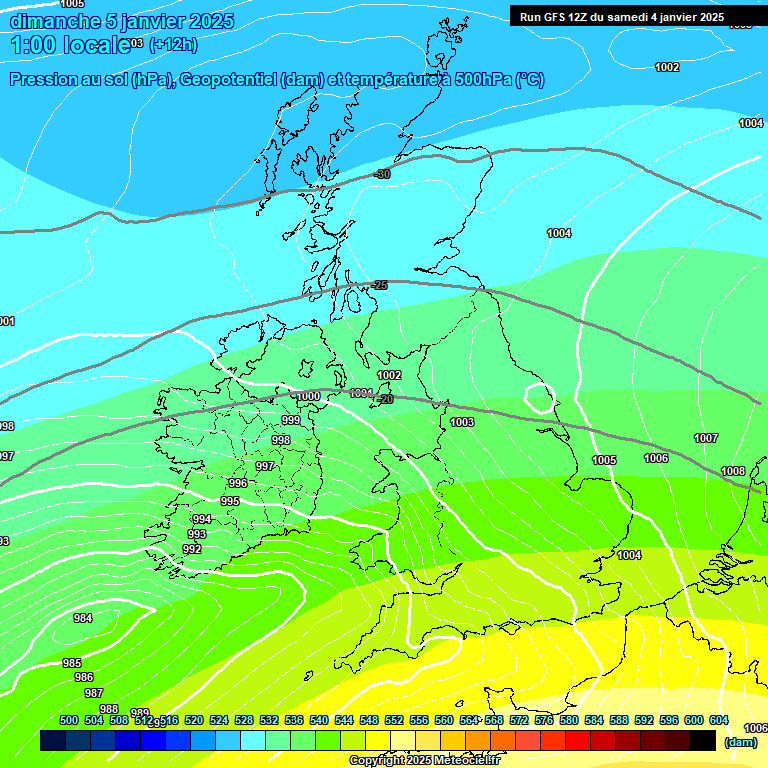 Modele GFS - Carte prvisions 