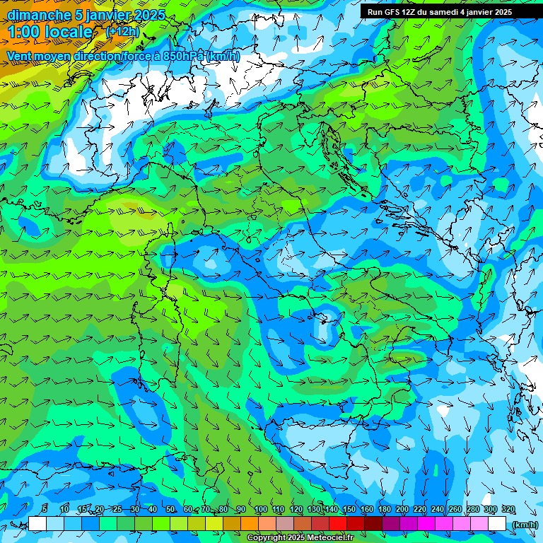 Modele GFS - Carte prvisions 