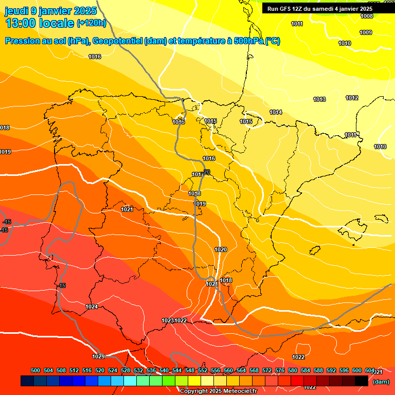 Modele GFS - Carte prvisions 