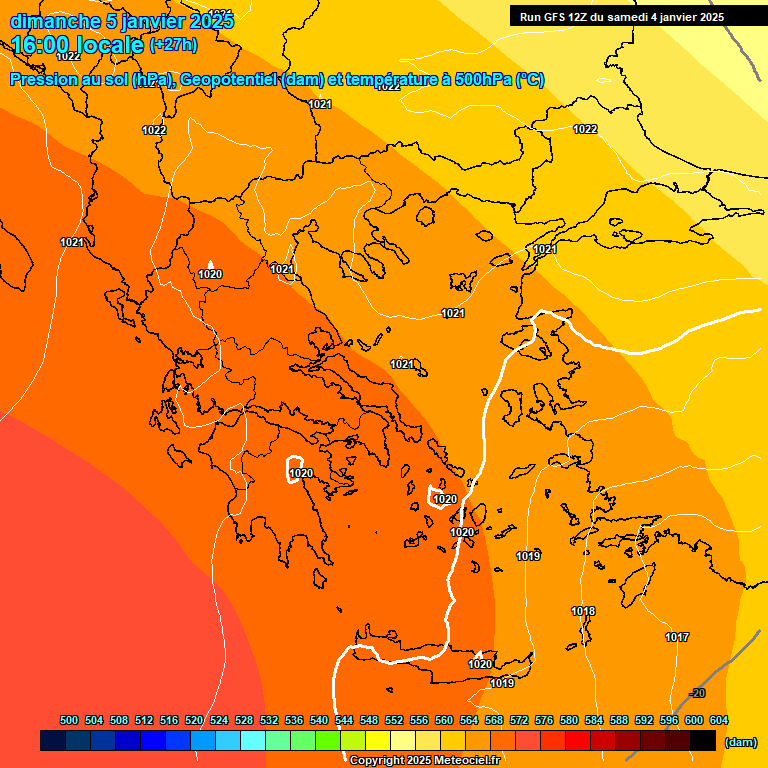 Modele GFS - Carte prvisions 