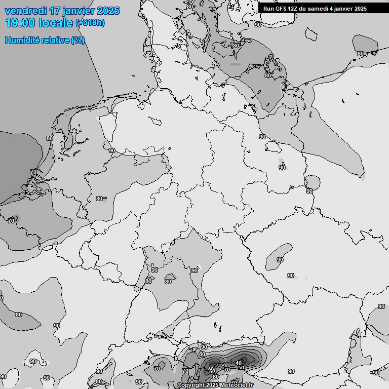 Modele GFS - Carte prvisions 