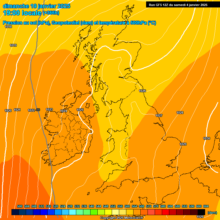 Modele GFS - Carte prvisions 