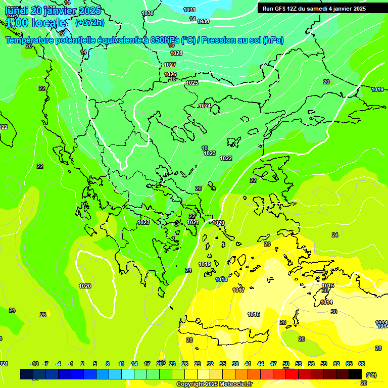 Modele GFS - Carte prvisions 