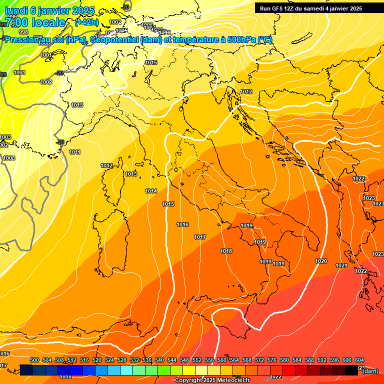 Modele GFS - Carte prvisions 