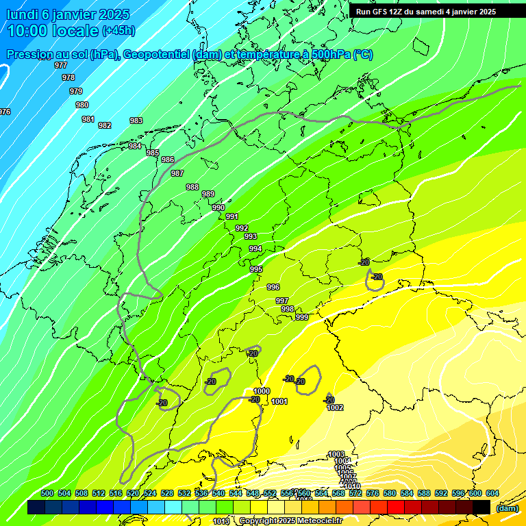 Modele GFS - Carte prvisions 