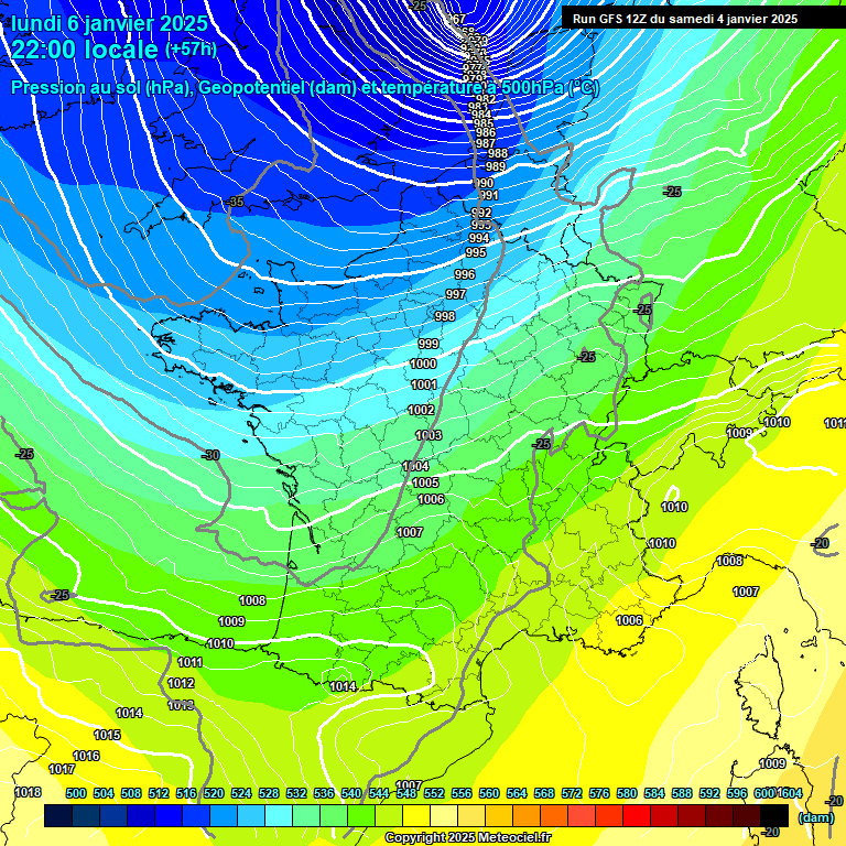 Modele GFS - Carte prvisions 