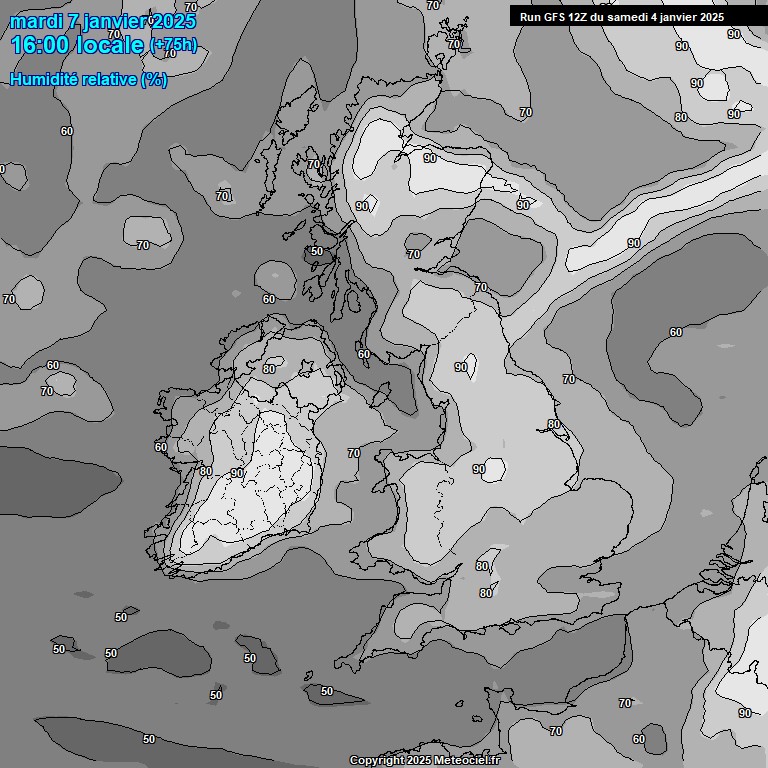 Modele GFS - Carte prvisions 