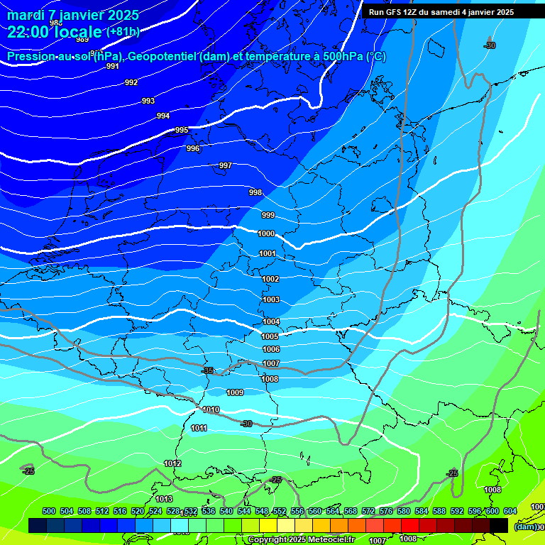 Modele GFS - Carte prvisions 