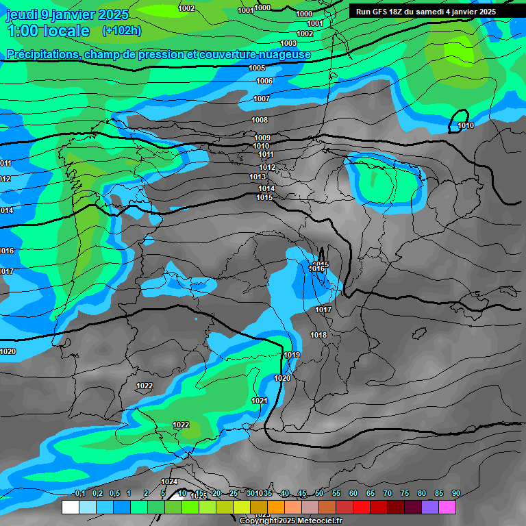 Modele GFS - Carte prvisions 