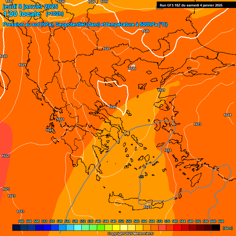 Modele GFS - Carte prvisions 