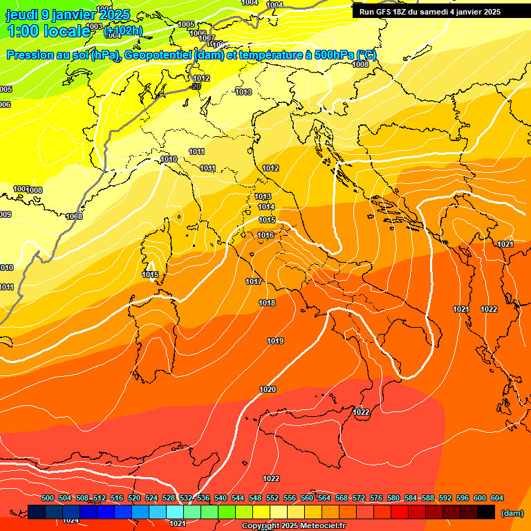 Modele GFS - Carte prvisions 