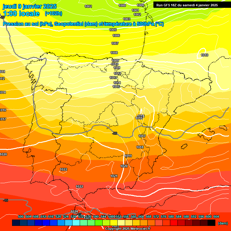 Modele GFS - Carte prvisions 