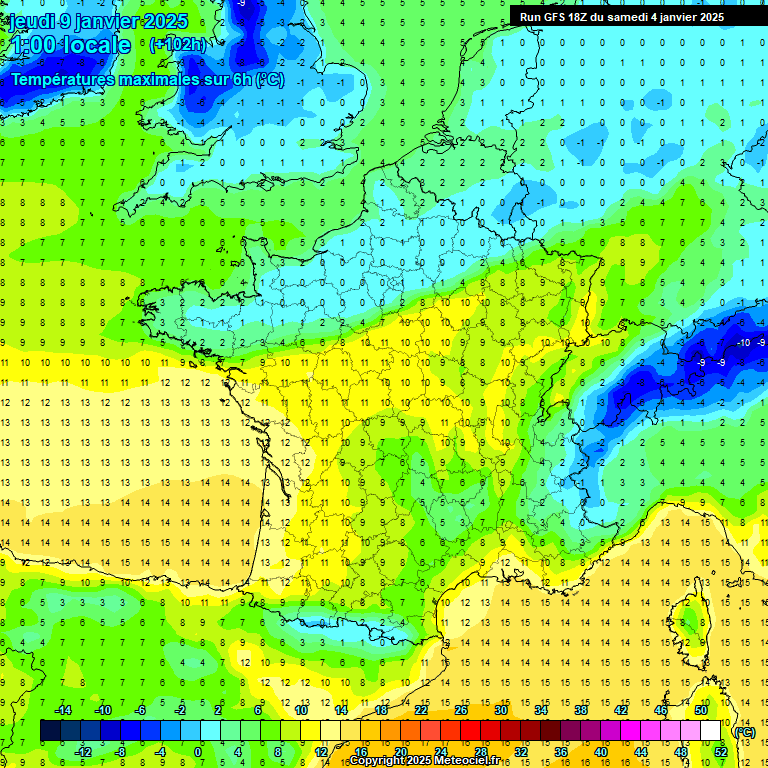 Modele GFS - Carte prvisions 