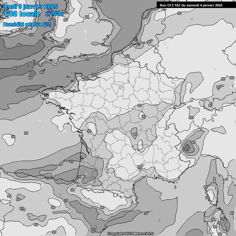 Modele GFS - Carte prvisions 