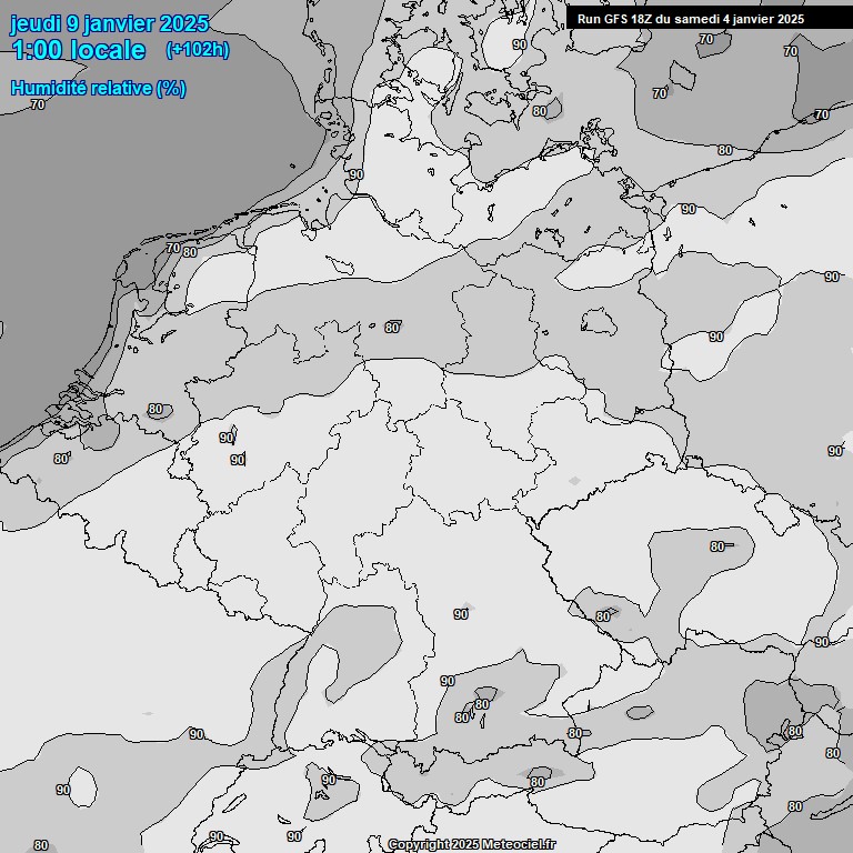 Modele GFS - Carte prvisions 