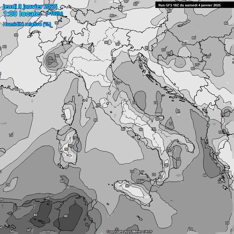 Modele GFS - Carte prvisions 