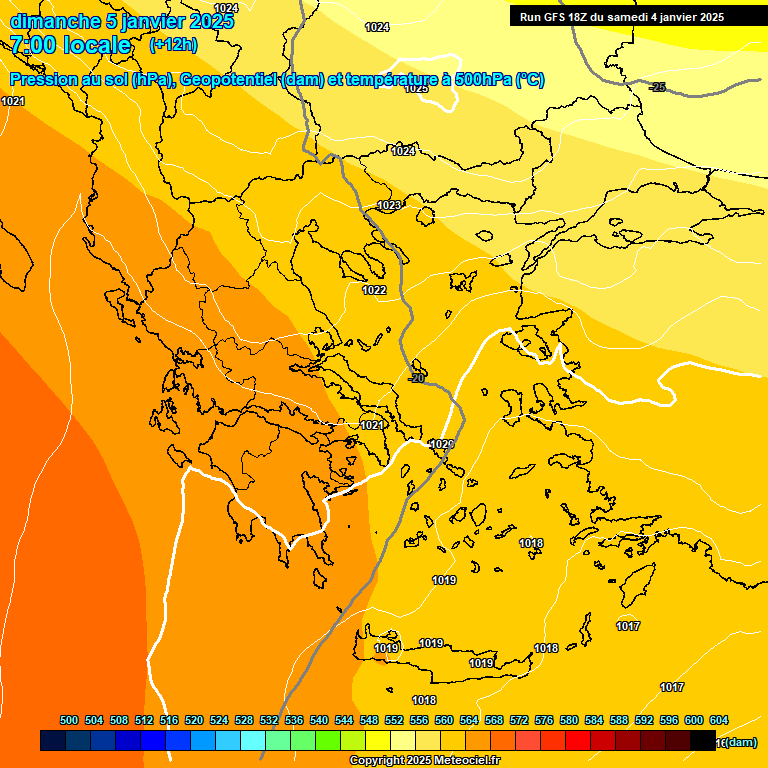 Modele GFS - Carte prvisions 