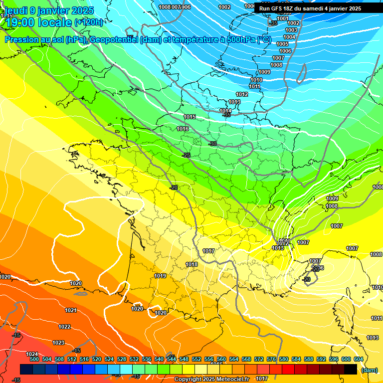 Modele GFS - Carte prvisions 