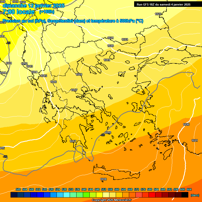 Modele GFS - Carte prvisions 