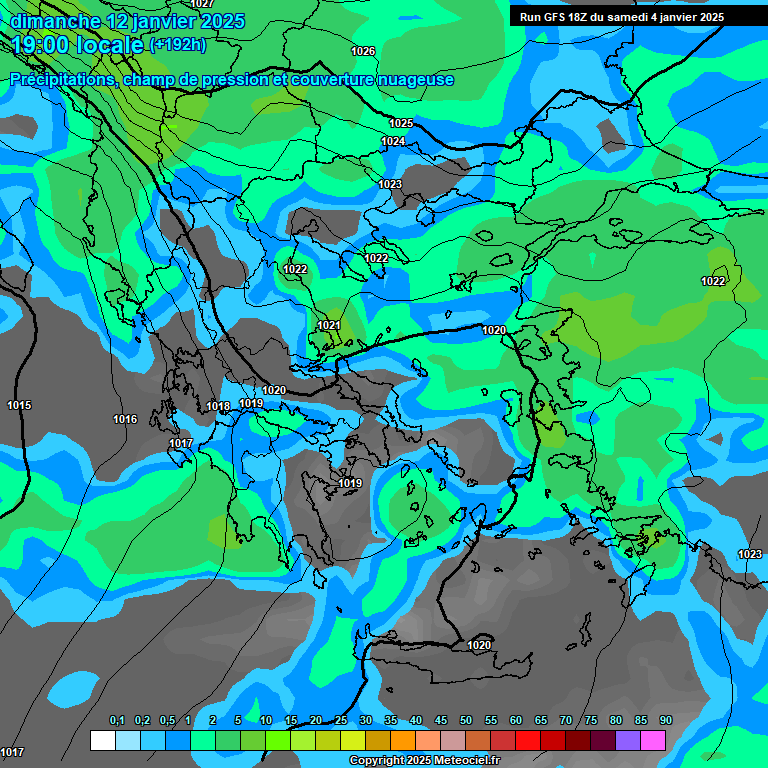 Modele GFS - Carte prvisions 