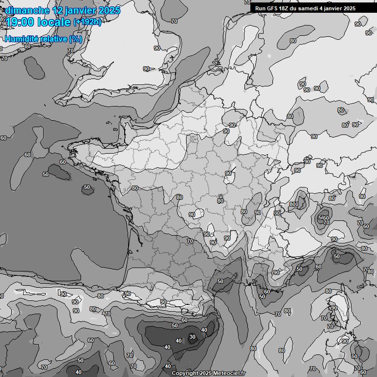 Modele GFS - Carte prvisions 