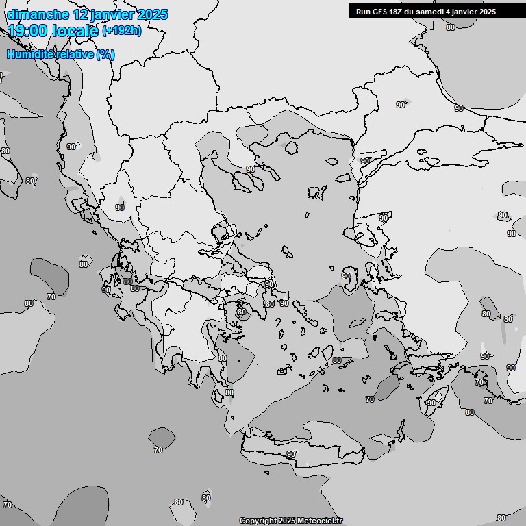 Modele GFS - Carte prvisions 