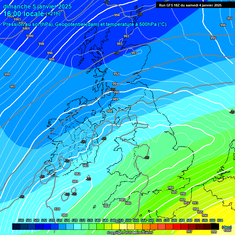 Modele GFS - Carte prvisions 