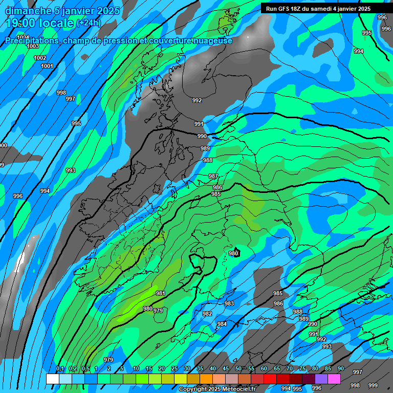 Modele GFS - Carte prvisions 