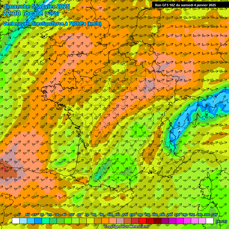 Modele GFS - Carte prvisions 