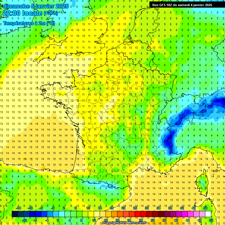 Modele GFS - Carte prvisions 